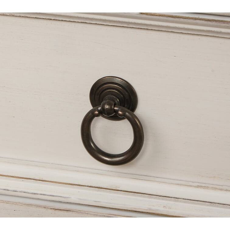 Nestfair Solid Wood Console Table with 3 Drawers and Shelf