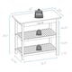 2-shelf Natural Solid Wood Top Kitchen Island