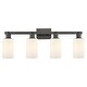 preview thumbnail 67 of 76, Innovations Lighting Endless Possibilities Arcadia - Clymer - 4 Light 31" Bath Vanity Light Matte White/Matte Black