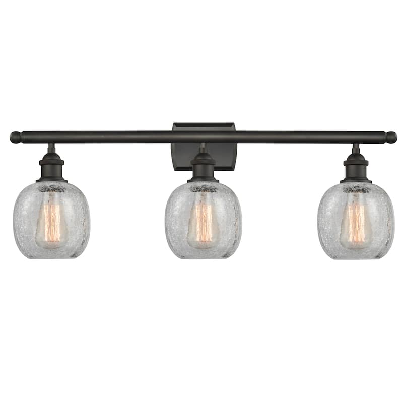 Innovations Lighting Belfast 3 Light 26" Wide Bathroom Vanity Light - Oiled Rubbed Bronze / Clear Crackle