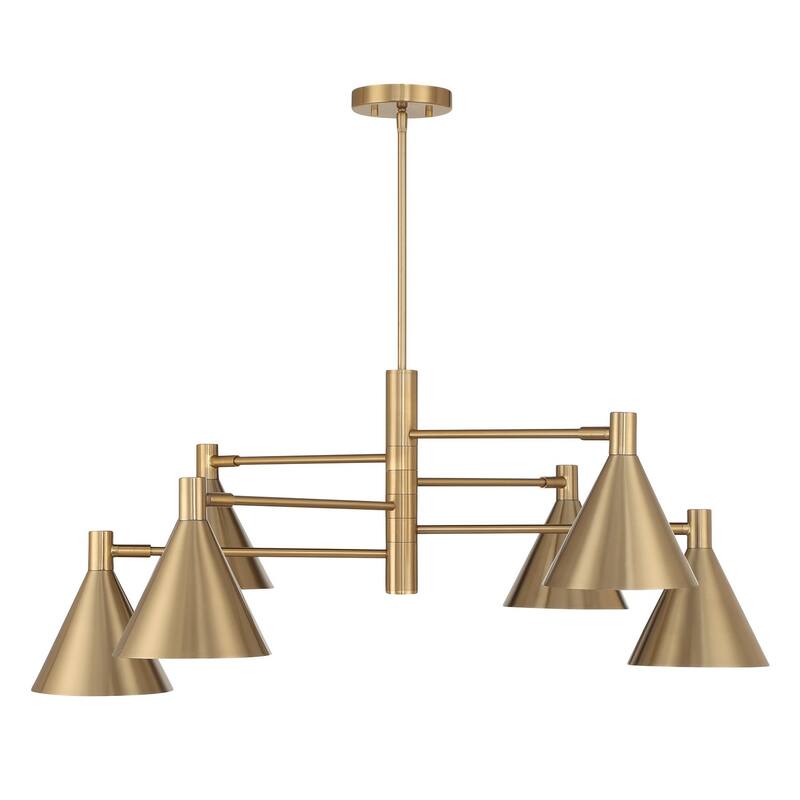 Pharos 6-Light Chandelier in Noble Brass by Breegan Jane