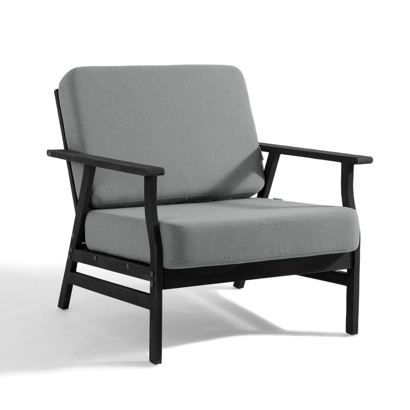 3-piece Cushioned Outdoor Club Chiars With Side Table