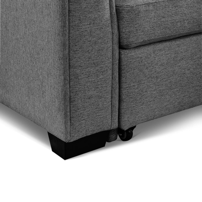Tufted Sectional Chaise Sofa Sleeper with Storage