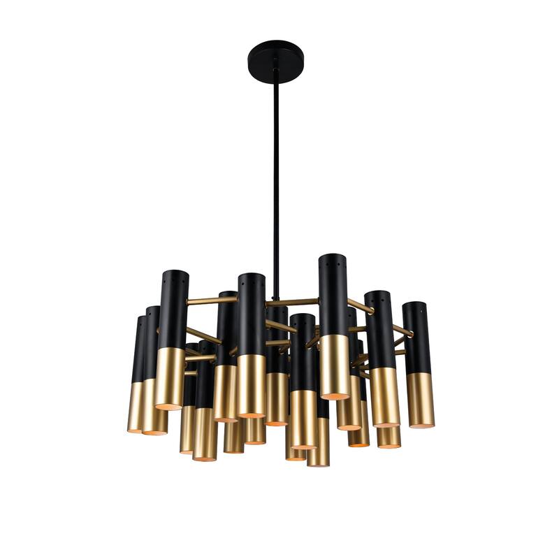 Anem 19 Light Down Chandelier With Matte Black & Satin Gold Finish - Matte Black/Satin Gold - Matte Black/Satin Gold
