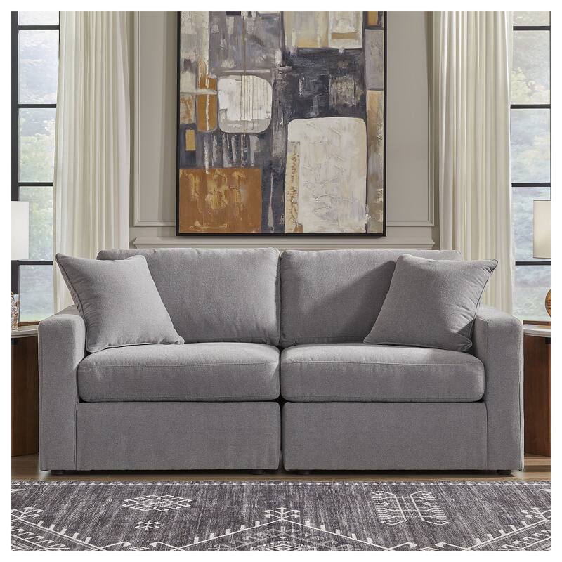 Signature Design by Ashley Modmax 2-Piece Loveseat - 76" W x 37" D x 36" H - Gray