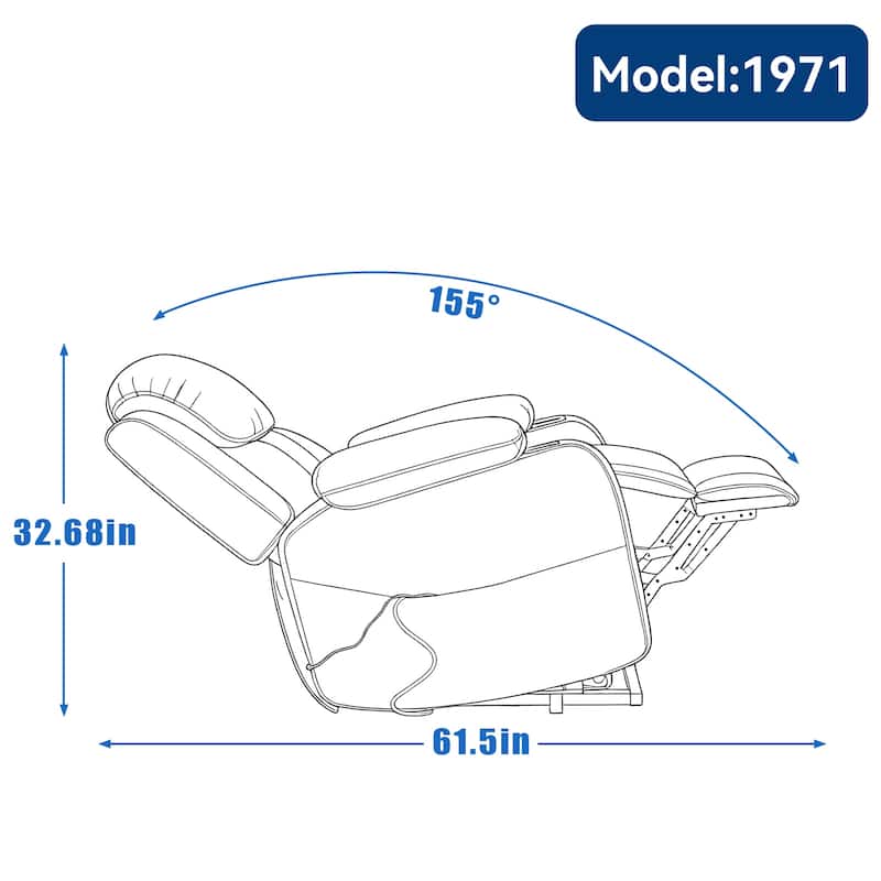 Chenille Power Lift Recliner Chair, Heavy Duty Recliner Chair with Heat & Massage, Lounge Chair with USB Ports & Cup Holders