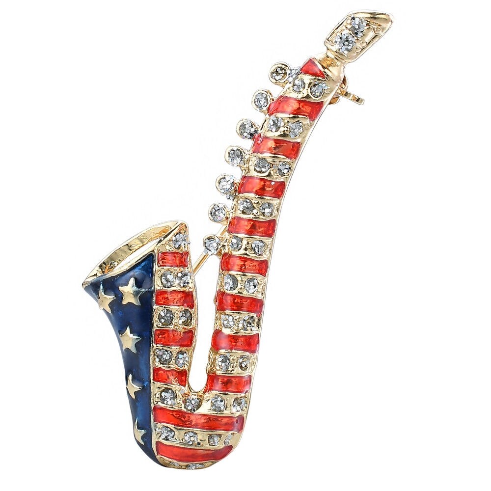 Stars and Stripes w//Crystals Silver Tones Post Earrings Clearance Sale American Flag