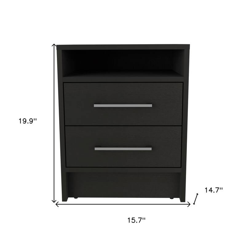 HomeRoots Two Piece Black and Gray Bedroom Set