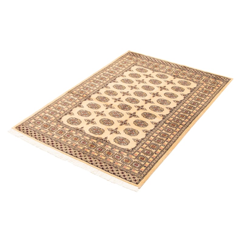 ECARPETGALLERY Hand-knotted Peshawar Bokhara Beige Wool Rug - 4'8 x 6'9