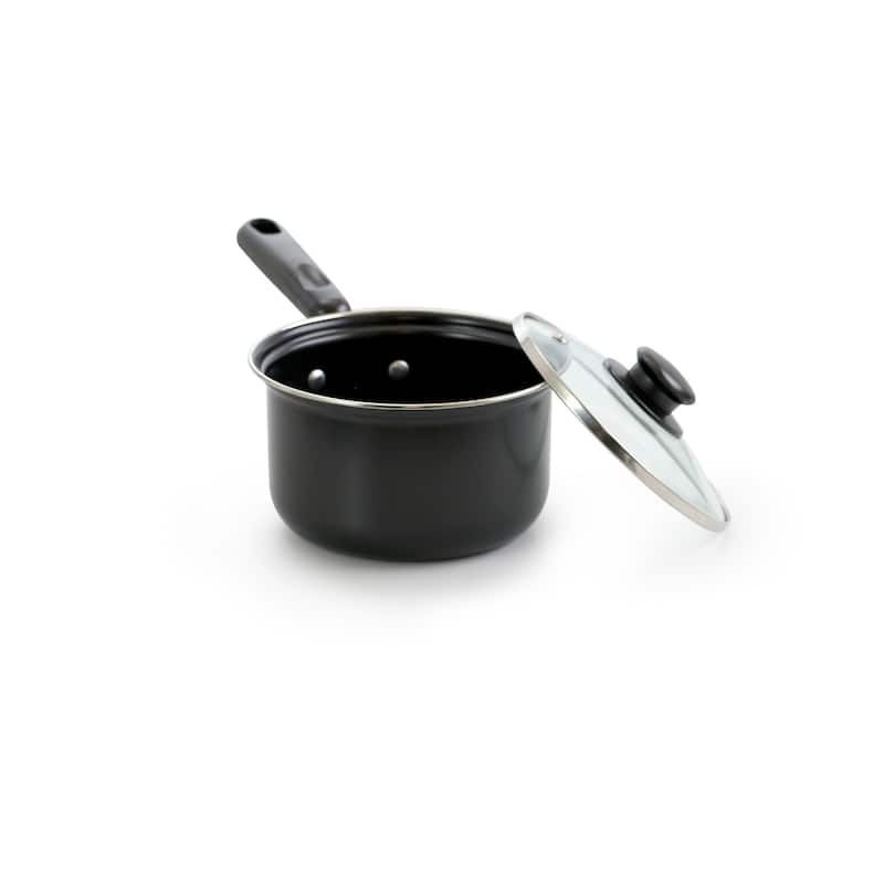 7 Piece Stainless Steel Non-Stick Cookware Set with Glass Lids