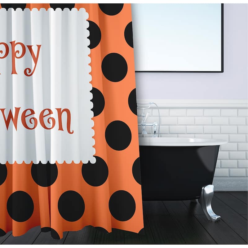 Halloween Happy Halloween Dots Shower Curtain