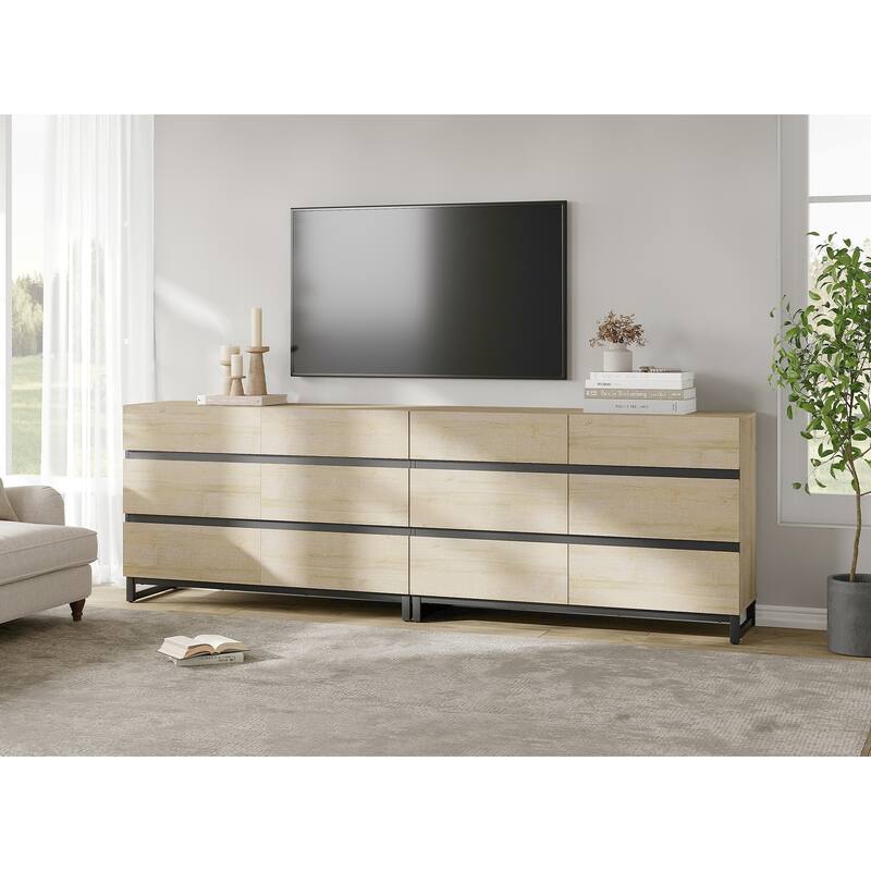 WAMPAT Dresser for Bedroom, Closet Organizers and Storage with Drawers, Chest of Drawers with Metal Base, Modern Wooden Dresser