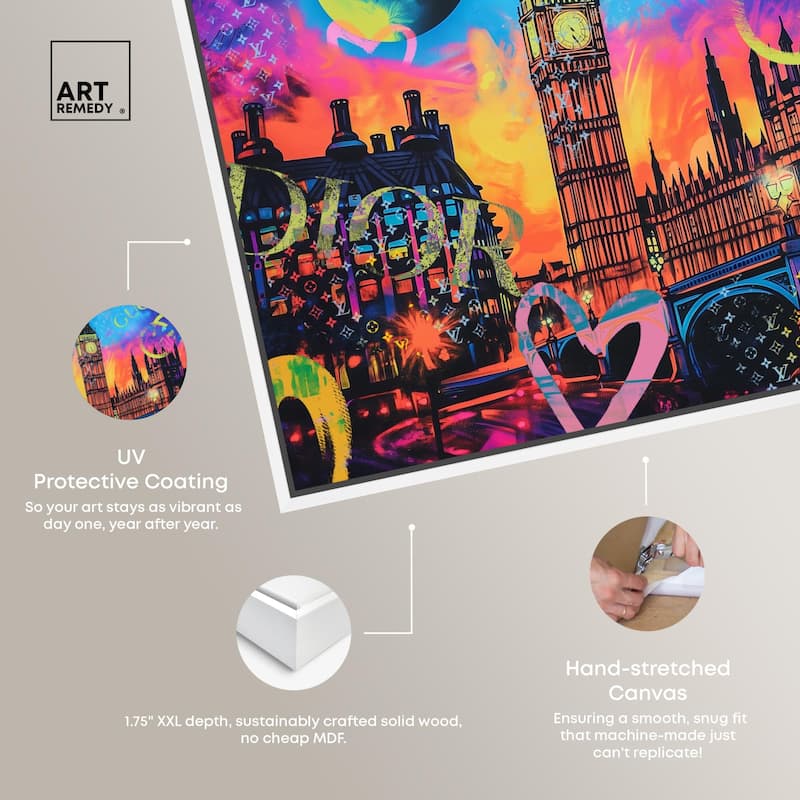 London Graffiti Canvas by Art Remedy