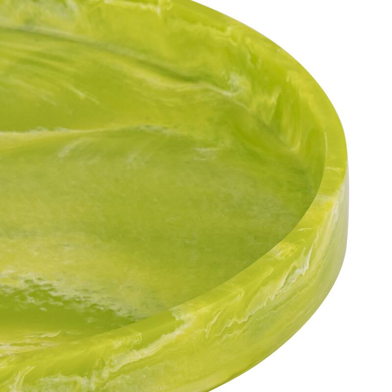 Lg Green Resin Round Tray