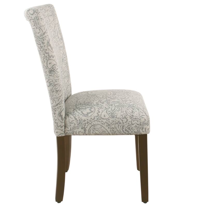 Jax Parsons Dining Chair Set of 2, Dark Walnut, Gray Beige Floral