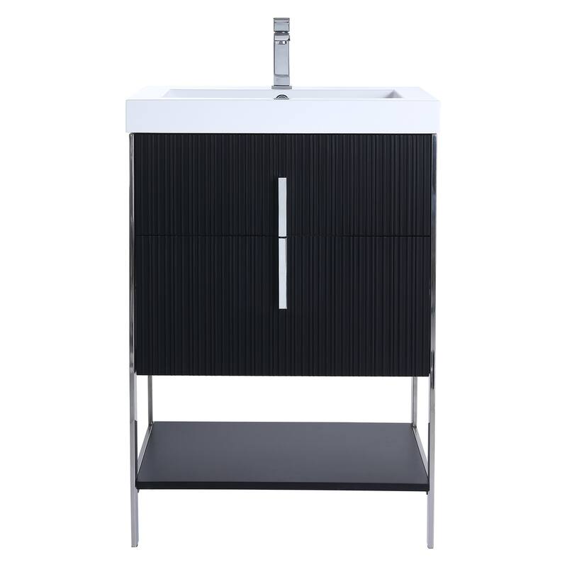 Fine Fixtures Serenity Modern Bathroom Vanity with White Gel Acrylic Top