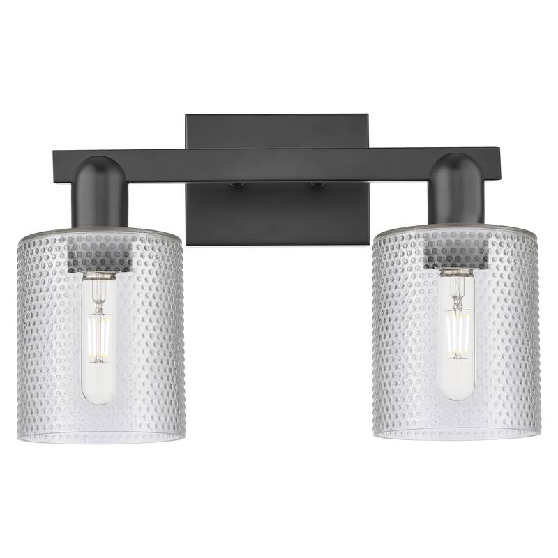Innovations Lighting Endless Possibilities Arcadia - Cobbleskill - 2 Light 16" Bath Vanity Light - Clear/Matte Black