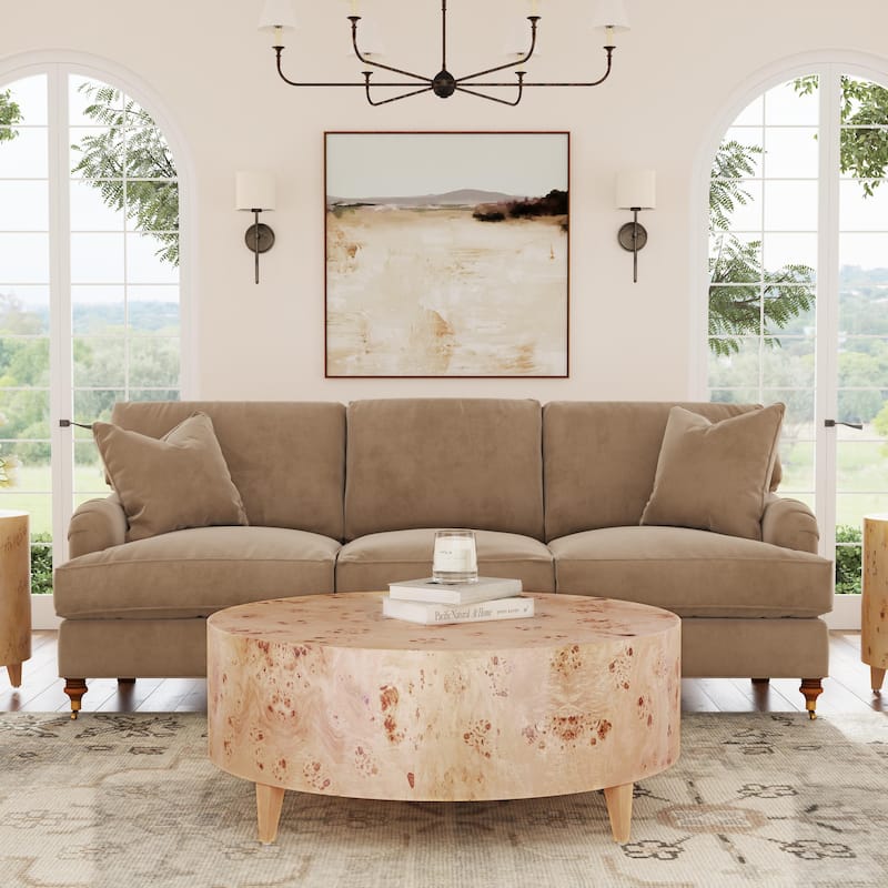 Billie Round Burl Coffee Table - Light Burl