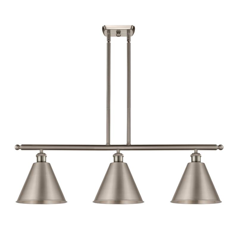Innovations Lighting 516-3I-14-39 Cone Linear Cone 3 Light 39" Wide - Brushed Satin Nickel