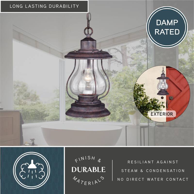 Vaxcel Lighting Dockside 1 Light Mini Pendant with Clear Glass Shade