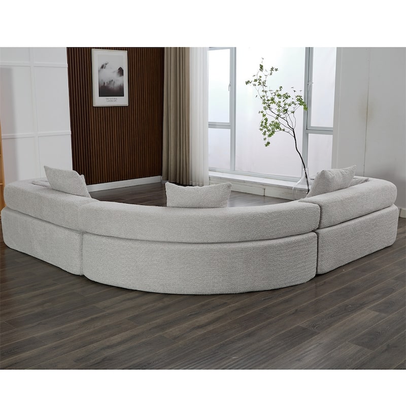 4-Seat Living Room Oversized Upholstered Curved Modular Combination Sofa