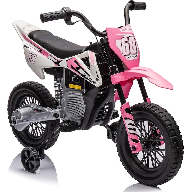 12V Electric Dirt Bike Ride on Toy with 2 * 25W Motor - Pink