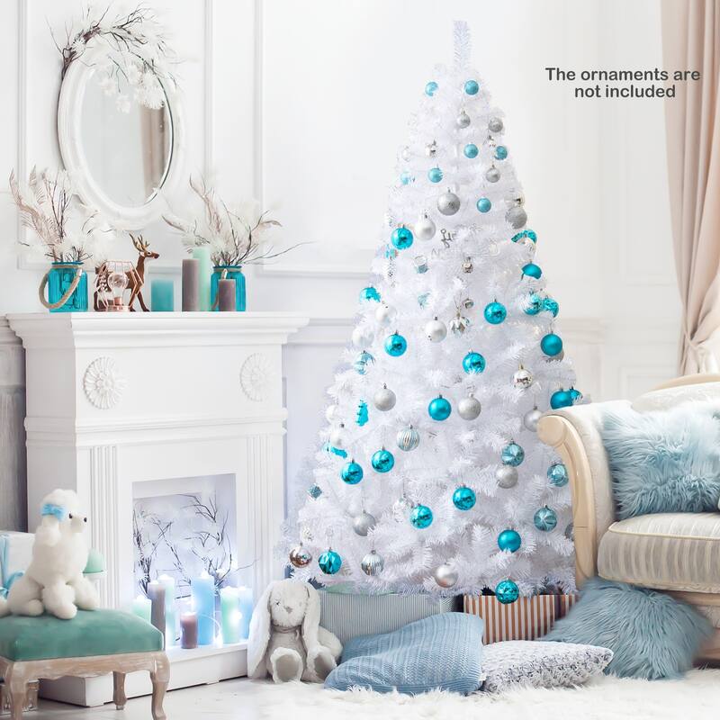 6 Feet White Christmas Tree with Solid Metal Legs