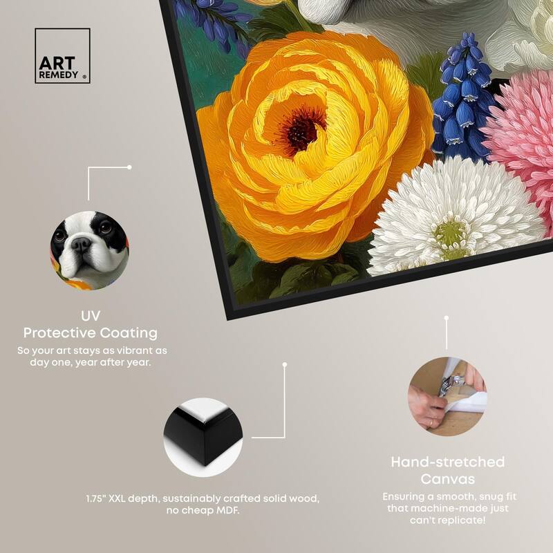 Secret Garden Frenchie Canvas by Art Remedy