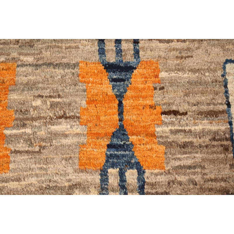 Geometric Moroccan Oriental Area Rug Handmade Wool Carpet - 7'0" x 9'8"