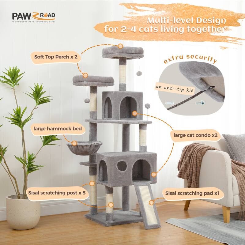 Cat Tree Tower Large Scratching Posts Tower for Bigger Cats