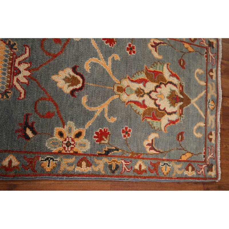 Gray Kazak Oriental Runner Rug Handmade Wool Carpet - 2'1" x 5'9"