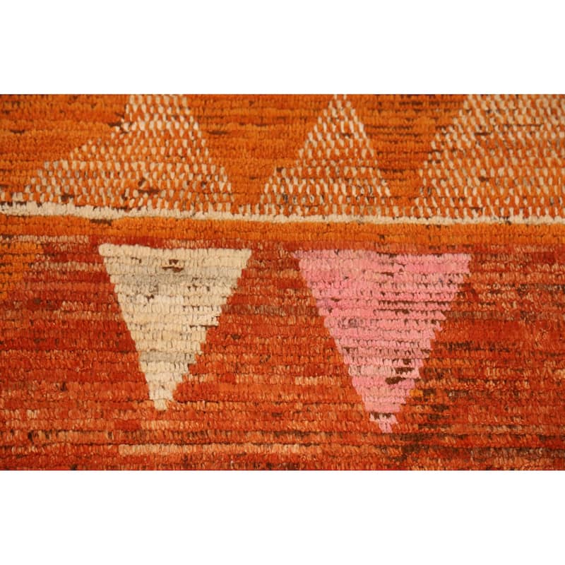 Geometric Moroccan Oriental Rug Hand-Knotted Tribal Wool Carpet - 5'4" x 5'11"