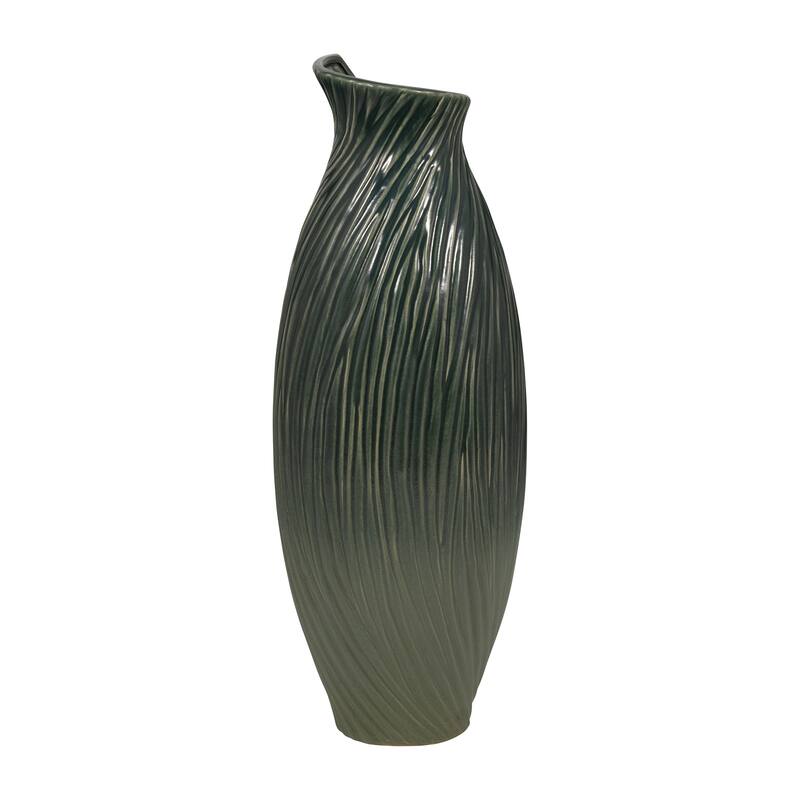 Ceramic Stylish Rubpert Contemporary Vase - Green