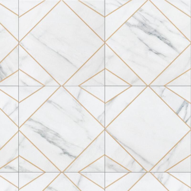 The Tile Life Orion 8x8 Matte White Marble Look Porcelain Floor & Wall Tile