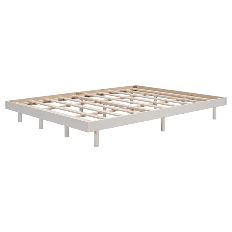 Modern Design Queen Floating Platform Bed Frame for All Ages,Strong Wooden Slats