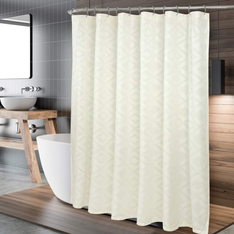 Royale Linens Pack of 1 Double Brushed Microfber 1800 Thread Printed Shower Curtain for Bathroom 72 Inches X72 Inches
