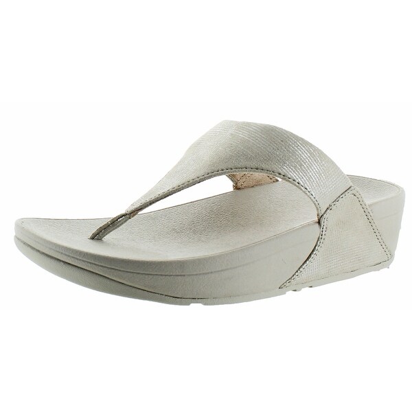 FitFlop Women's Lulu Toe-Thong Shimmer Suede Sandal Shoes