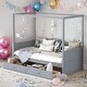preview thumbnail 11 of 17, Twin Size Modern Design Canopy Day Bed with 2 Drawers,Space-saving,Sturdy Solid Pine Wood And Mdf With 4 Canopy Columns.White