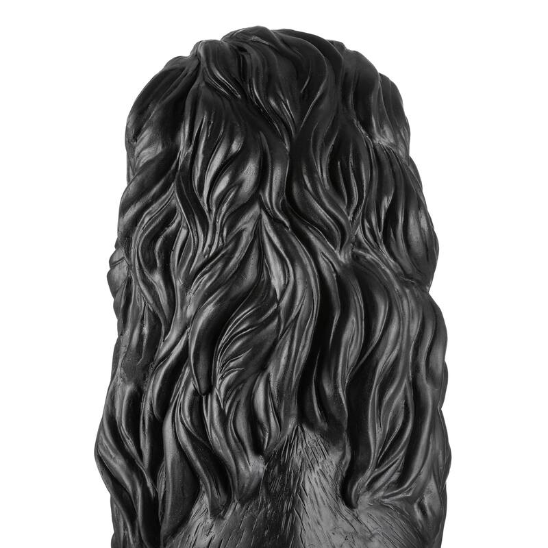 Glitzhome 36.25"H Oversized MGO Bronze/White/Black Sitting Lion Garden Statue