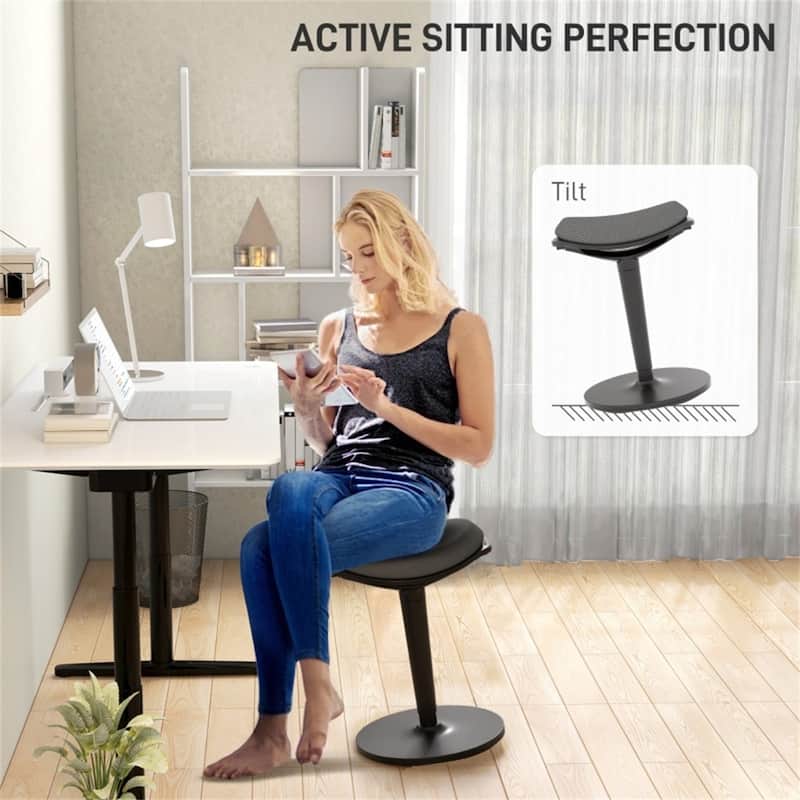 Adjustable Ergonomic Wobble Chair with 360 Swivel and Height Adjustment for Active Sitting and Standing Desk