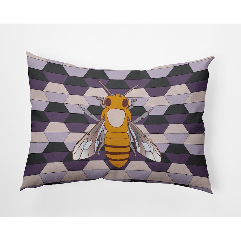 Bee and Comb Indoor/Outdoor Throw Pillow - Larkspur - 14" x 20"