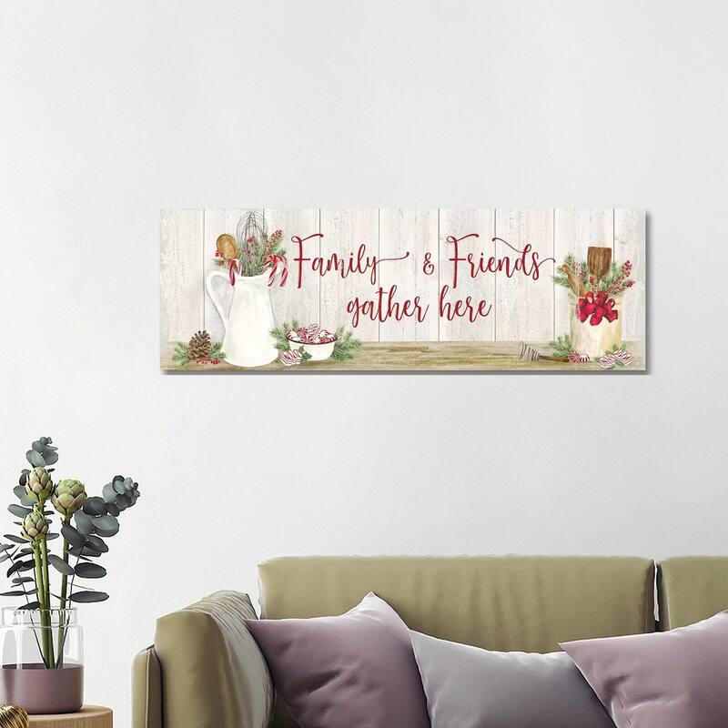 iCanvas "Christmas Kitchen panel III-Family and Friends" by Tara Reed Canvas Print - 16x48x1.5