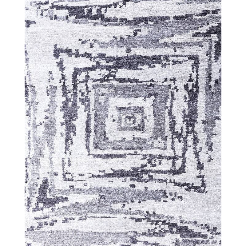 Modern One-of-a-Kind Hand-Knotted Area Rug, Ivory - 9' 0" x 12' 2"