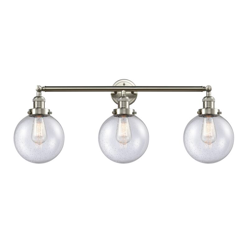 Innovations Lighting Beacon 3 Light 32" Wide Bathroom Vanity Light - Brushed Satin Nickel / Seedy