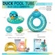 preview thumbnail 2 of 5, POZA Inflatable Duck Pool Float Tube for Kids and Adults - Blue Gold - 36 inches