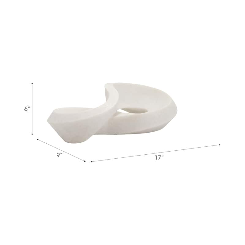 Sagebrook Home's 17-inch Infinity Decor Bowl in White Resin - Chic Modern Home Accent Piece, Decorative Objects - 17" x 9" x 6"