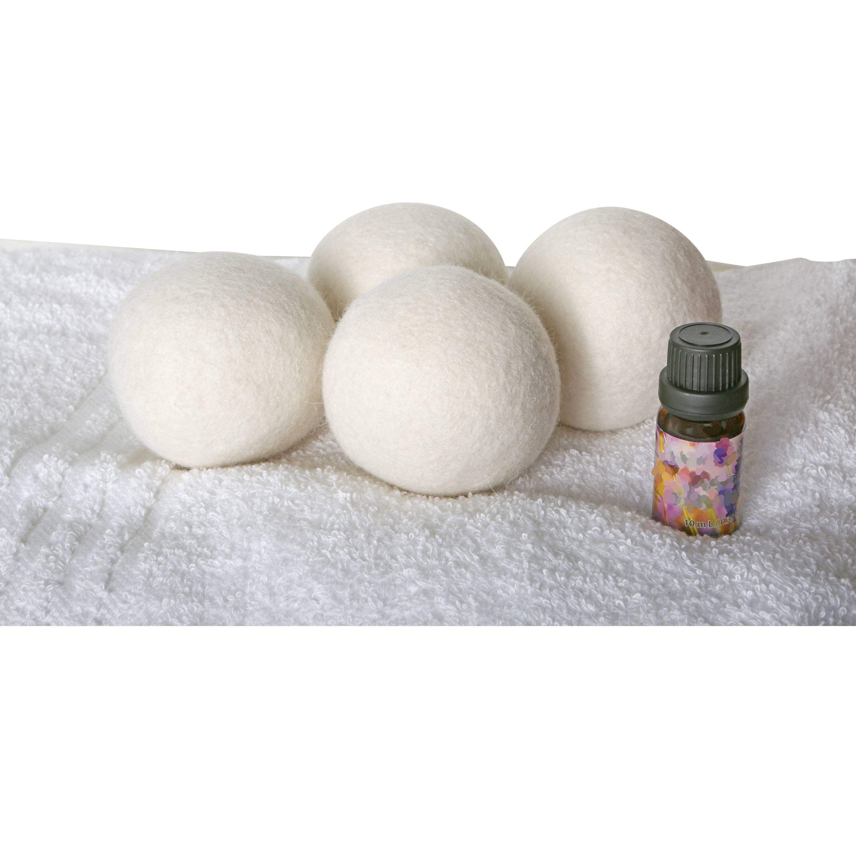 Woolite 4 Pack Wool Dryer Balls and Fresh Linen Essential Oil Kit 2