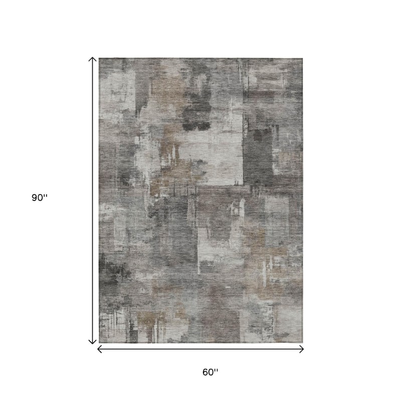 HomeRoots Abstract Transitional Rectangle Outdoor Rug