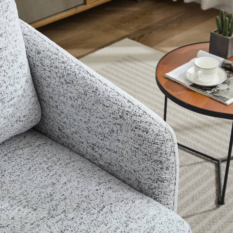 Swivel Accent Chair with Thick Cushions, Round Accent Single Sofa Chair, 360 Degree Club Chair Lounge Armchair