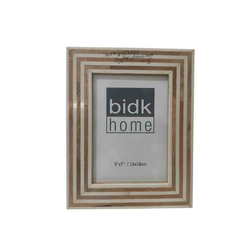 Tiles Rectangular Picture Frame - for 5" x 7" Photo - Brown and White